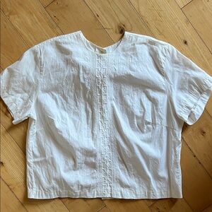 Vintage White Embroidered Short Sleeve Top